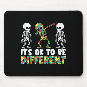 It Is Ok To Be Different Dabbing Skeleton Autism A Mouse Mat