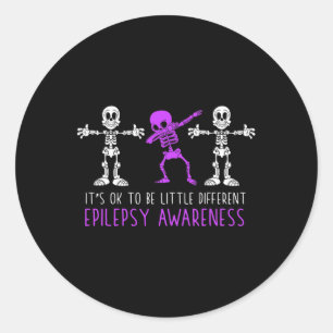 It Is Ok To Be Little Different Epilepsy Awareness Classic Round Sticker