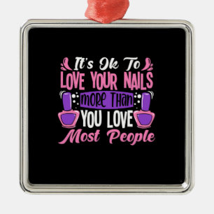 It Is Ok To Love Your Nails Metal Tree Decoration