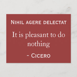It is pleasant to do nothing postcard