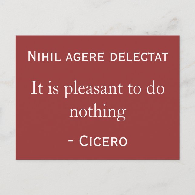 It is pleasant to do nothing postcard (Front)