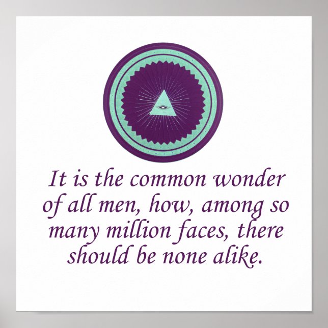 It Is The Common Wonder Of All Men - Wonder Quotes Poster (Front)