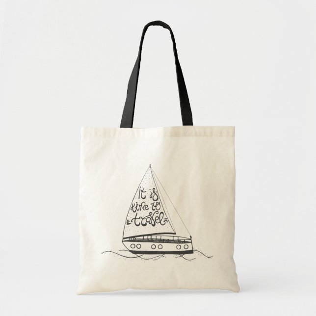 It Is Time To Travel Tote Bag (Front)