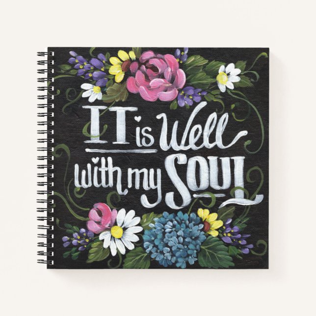 "It is Well" Custom Spiral Journal (Front)