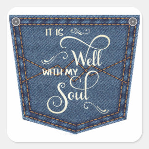 It is well denim pocket sticker