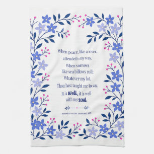 It is Well Hymn Dishtowel Christian Kitchen Gift Tea Towel