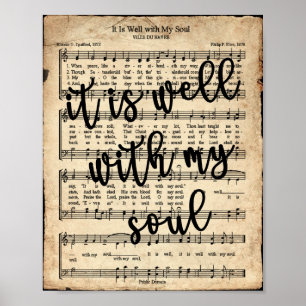 It is Well Vintage Hymn Poster