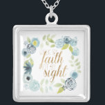 It Is Well - Walk by Faith Not by Sight Silver Plated Necklace<br><div class="desc">It Is Well I by Studio W. Features a beautiful floral border with the phrase "Walk by Faith,  Not by Sight."</div>
