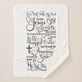 It Is Well With My Soul Because Jesus Loves Me Sherpa Blanket