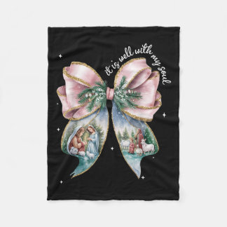 It Is Well With My Soul Bow Nativity Scene Baby Je Fleece Blanket