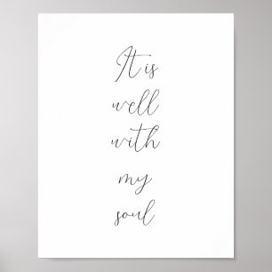 It is well with my soul calligraphy poster