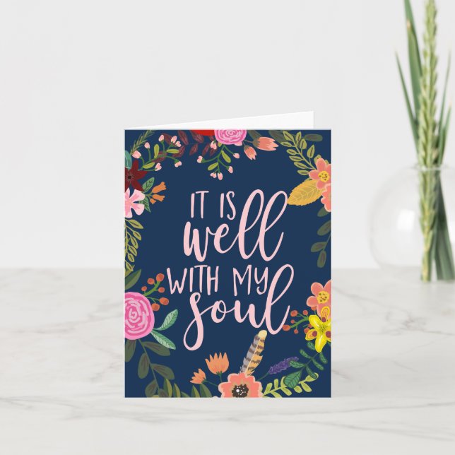 It Is Well With My Soul, Hymn, Bible, Quote Card (Front)