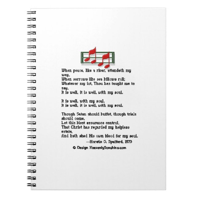 It Is Well With My Soul Hymn Notebook (Front)