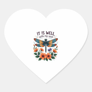 It Is Well With My Soul Inspirational Quote (1) Heart Sticker