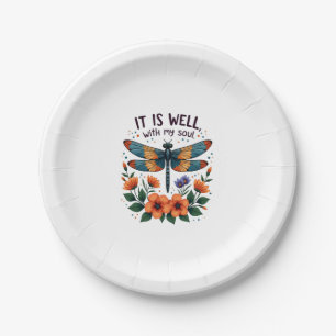 It Is Well With My Soul Inspirational Quote (1) Paper Plate