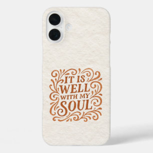 It is Well With My Soul Typography iPhone 16 Plus Case