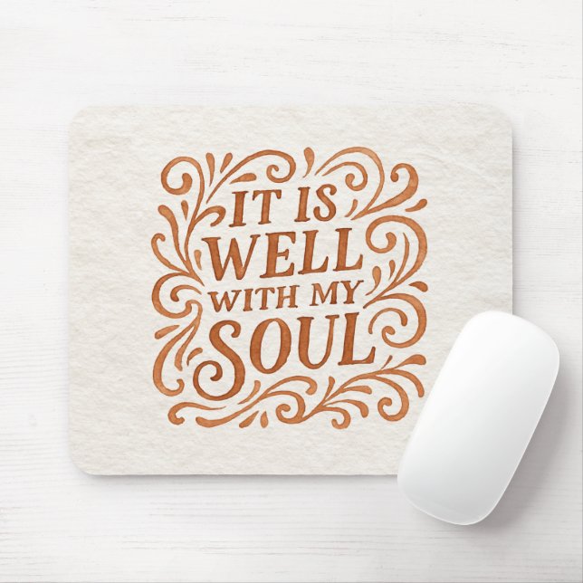 It is Well With My Soul Typography Mouse Mat (With Mouse)