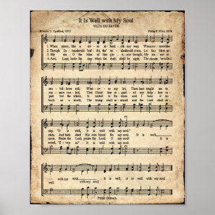 It is Well With My Soul Vintage Hymn Poster