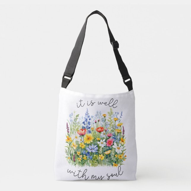 It is well with my soul wildflower christian crossbody bag (Front)
