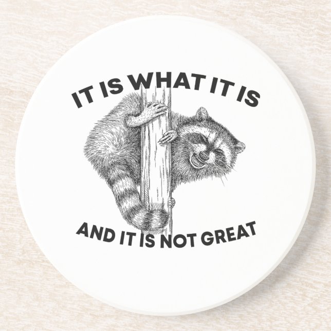 It Is What It Is And It Is Not Great Racoon Coaster (Front)