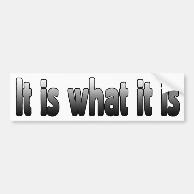 It Is What It Is Bumper Sticker (Front)