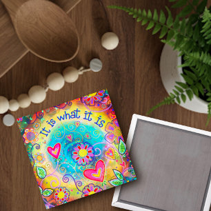 It is What It Is Quote Fun Inspirivity Coloful Magnet