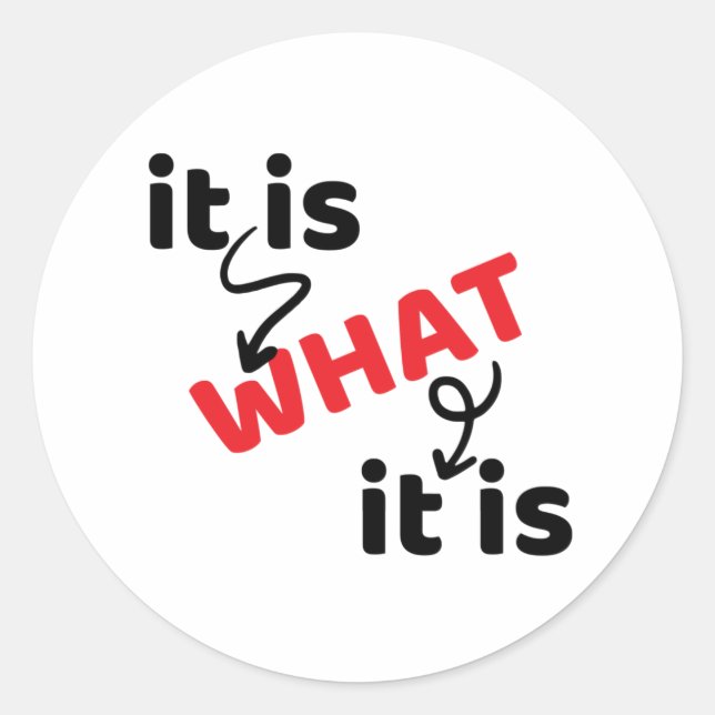 It Is What It Is - Sayings And Quotes Classic Round Sticker (Front)
