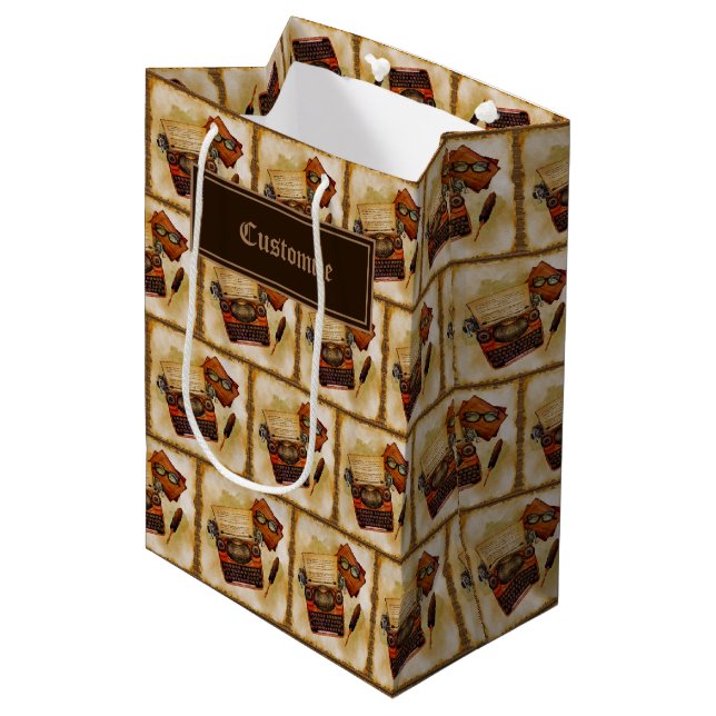 It Is Written Vintage Pattern Medium Gift Bag (Front Angled)