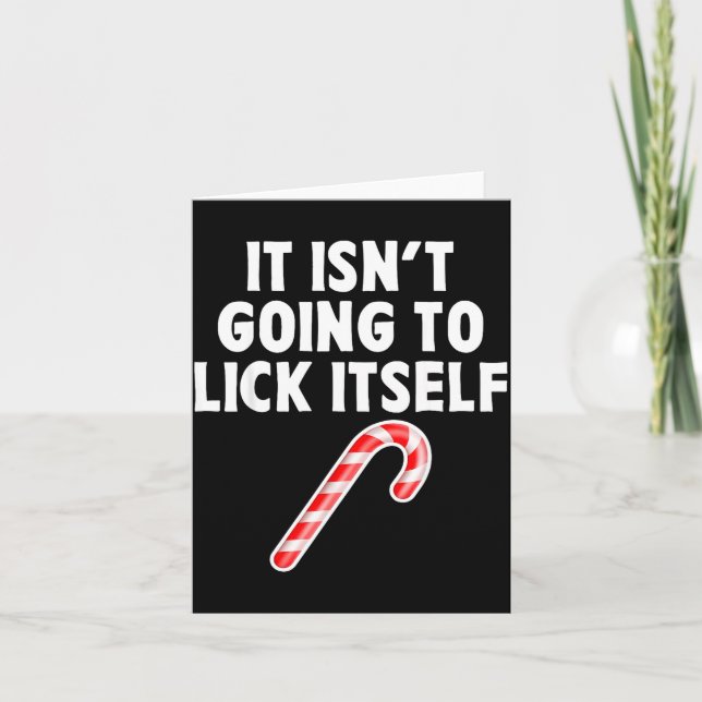 It Isnt Going To Itself Candy Cane Christmas Coupl Card (Front)