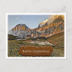It Italy - alpine hut Baita Segantini - Dolomiti - Postcard