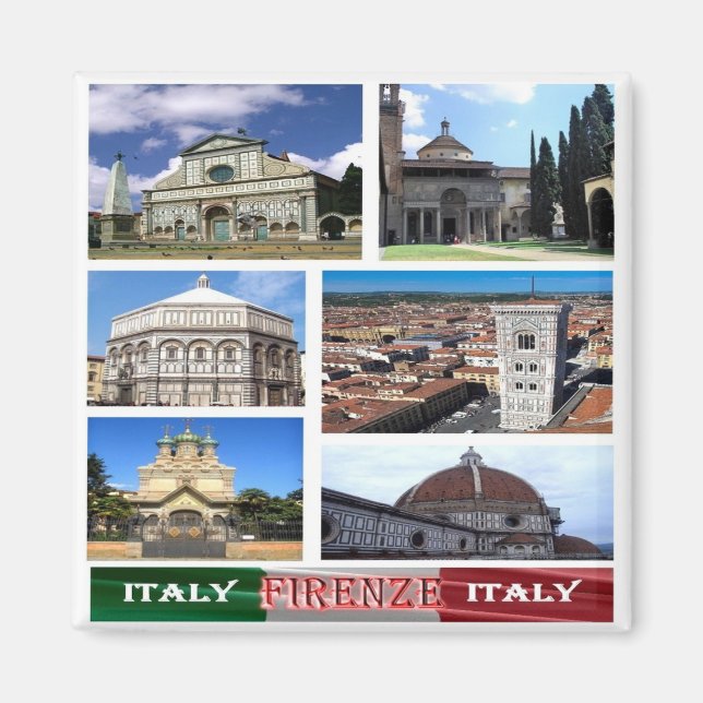 IT - Italy - Florence - Collage Mosaic Magnet (Front)