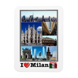 IT Italy -  Milan - I Love Mosaic - Magnet