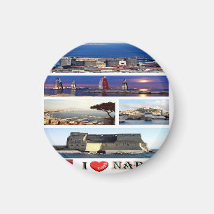 IT - Italy - Naples - I Love - Collage Mosaic Magnet