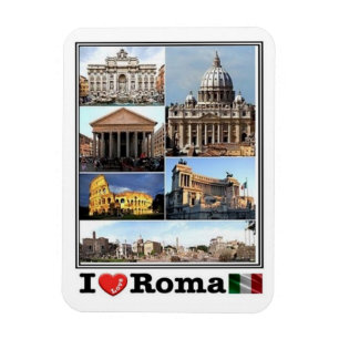 IT Italy - Roma - I Love  Mosaic - Colosseo - Magnet