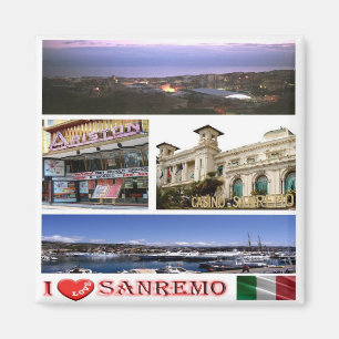 IT - Italy - Sanremo - I Love - Collage Mosaic Magnet