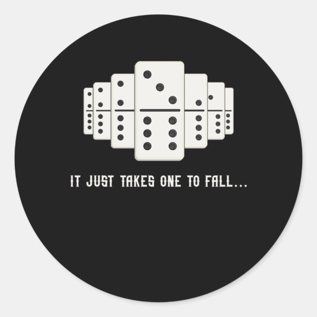 It Just Takes One To Fall Tiles Puzzler Game Gift Classic Round Sticker (Front)
