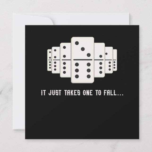 It Just Takes One To Fall Tiles Puzzler Game Gift Invitation (Front)