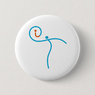 it Logo 01, Cyan/Red 6 Cm Round Badge