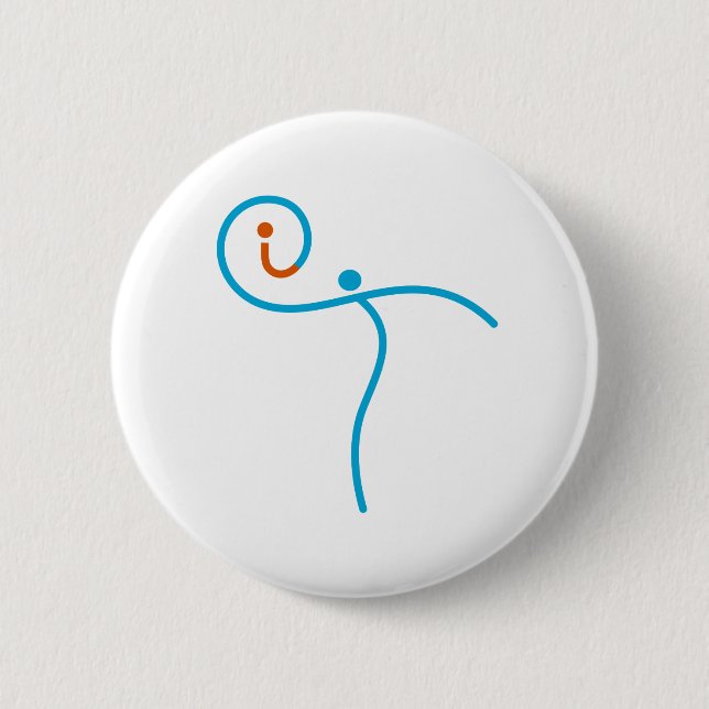 it Logo 01, Cyan/Red 6 Cm Round Badge (Front)