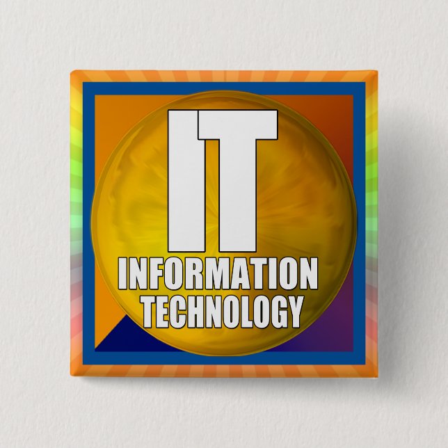 IT LOGO - INFORMATION TECHNOLOGY 15 CM SQUARE BADGE (Front)