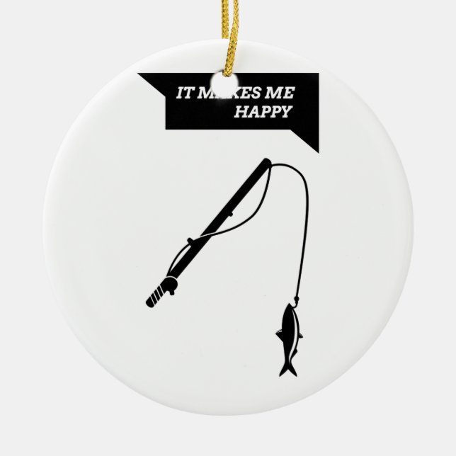 It Makes Me Happy_Fisihng Rod Ceramic Tree Decoration (Front)