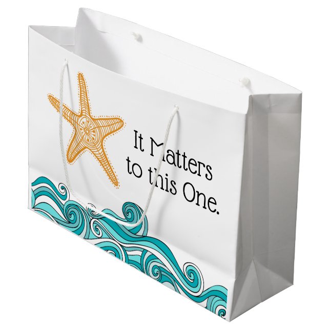 It Matters to This One Starfish Large Gift Bag (Front Angled)