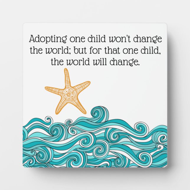 It Matters to This One Starfish Plaque (Front)