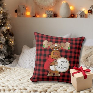  It Moose be Christmas Funny Cartoon Personalized  Cushion