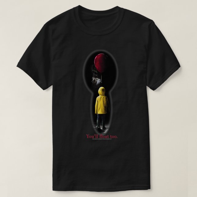 IT Movie Georgie Red Balloon You'll Float Too Pull T-Shirt (Design Front)