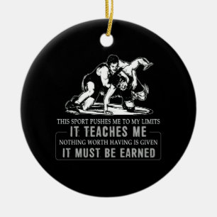 It Must Be Earned Wrestling Sport Ceramic Tree Decoration