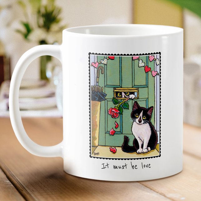 It Must Be Love Custom Kitty Cat Cute Coffee Mug (Creator Uploaded)