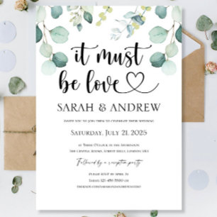 It Must Be Love Heart Wedding Invitations Party Re