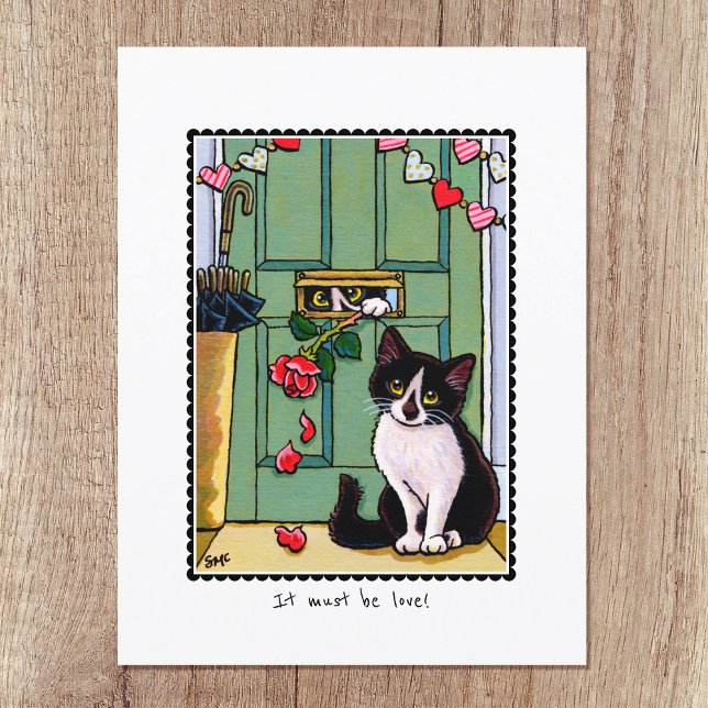 'It must be love' Kitty Cat Custom Postcard (Creator Uploaded)