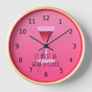 It must be wine o' clock, pink, with numbers clock